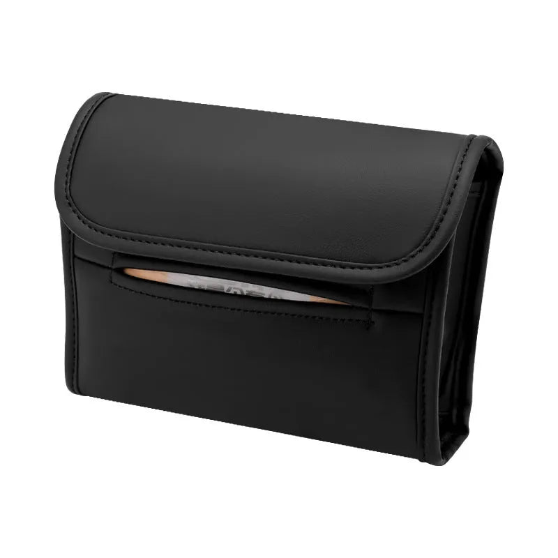Leather car tissue box for hanging on vehicle chair backs in various colours