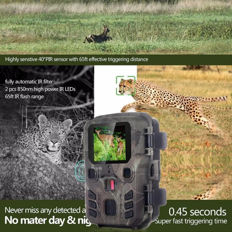 Black infrared night vision monitoring device with TF card slot for home security