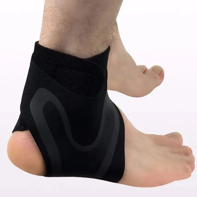 Ankle support for adults showing left and right foot models with shoe size sizing options