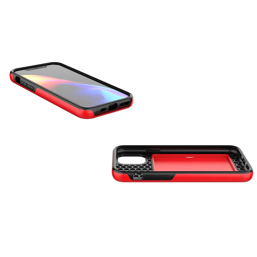 Slim black mobile phone shell for iPhone 11 Pro Max showing back cover design with TPU and PC materials.