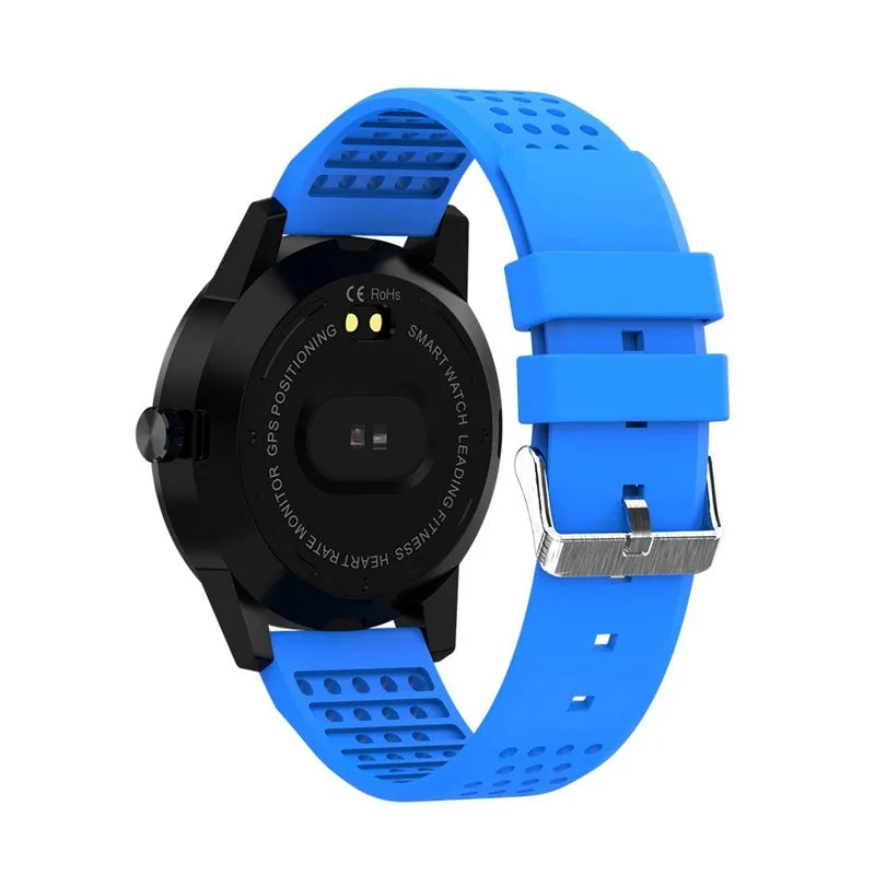 T2 smart bracelet with colour screen showing heart rate and step count data