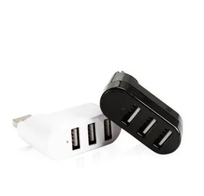 USB 2.0 four-port splitter hub in black and white colour options for computer expansion