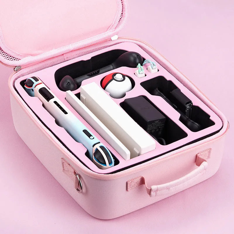 Cat claw design Nintendo Switch storage bag with game card slots and diagonal carrying strap