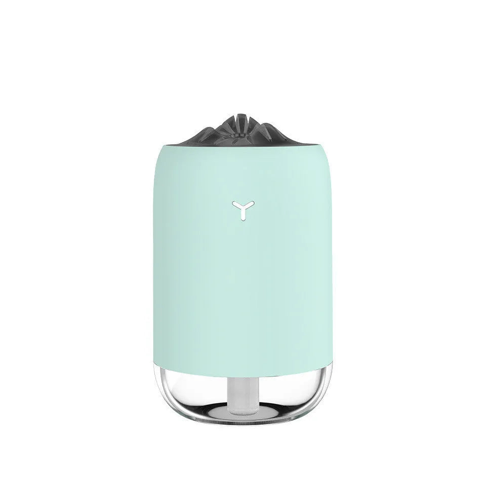 260ml mini USB ultrasonic humidifier in pearly white, peach pink, or turquoise green with warm night light