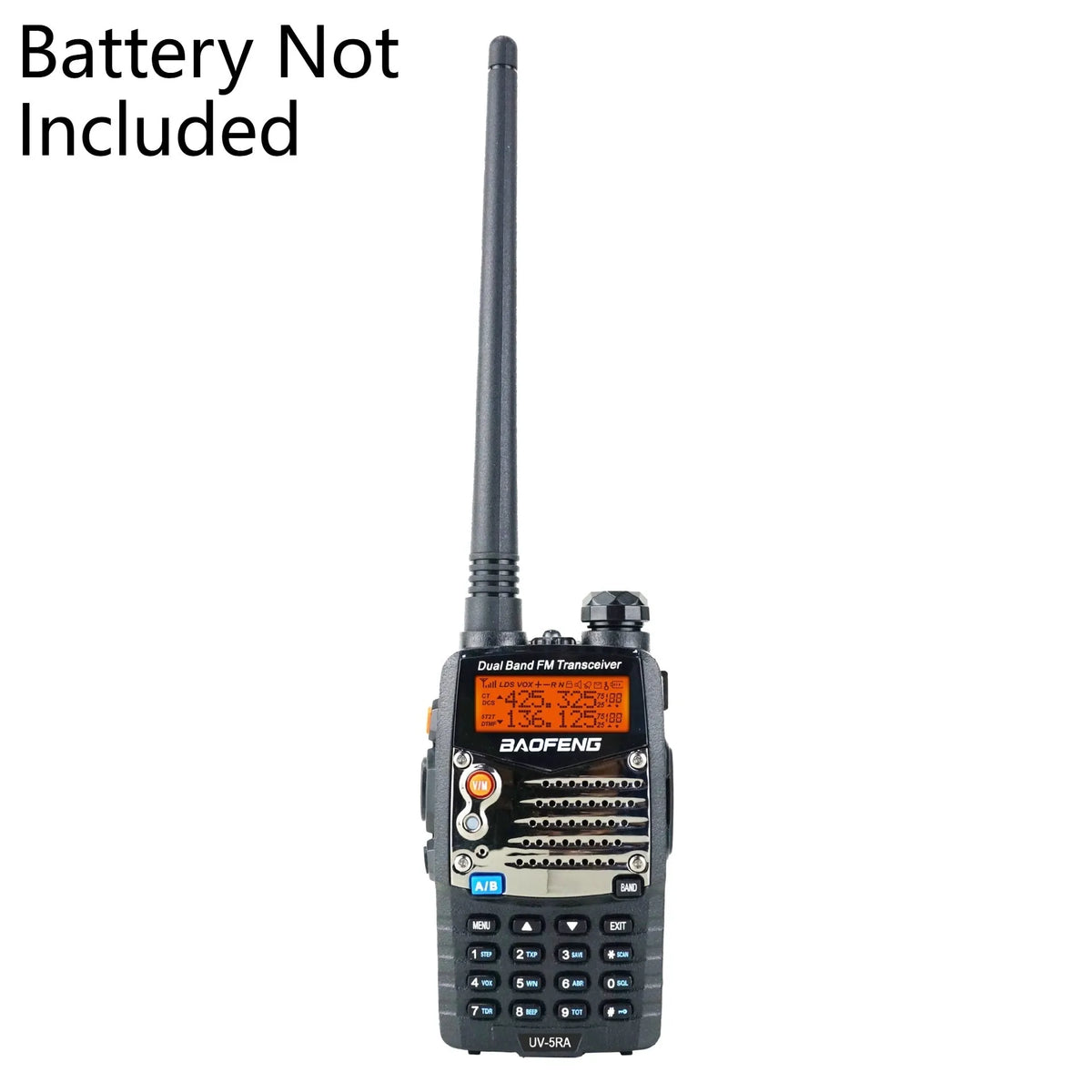 Baofeng UV-5RA dual band handheld transceiver with dual display and antenna