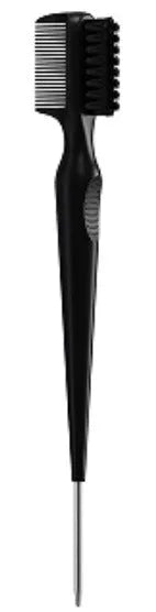 Steel needle eyebrow brush double-headed cleaner in black pink purple with plastic handle over 20cm