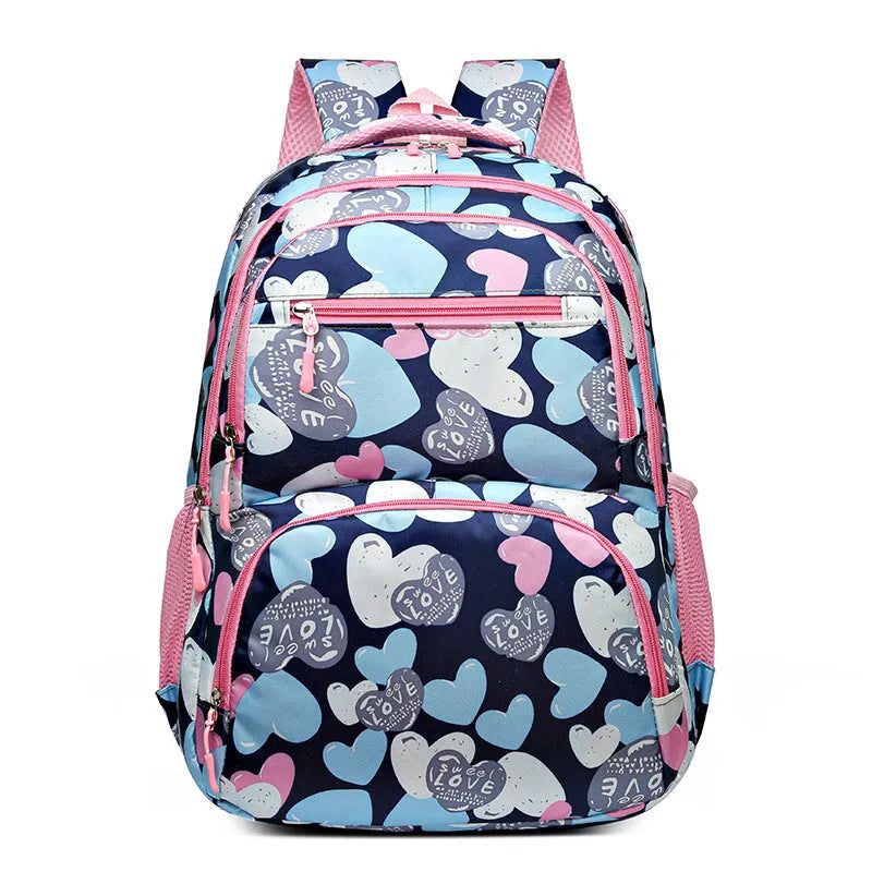 Children's large capacity school backpack with air pillow belt system in Oxford cloth construction