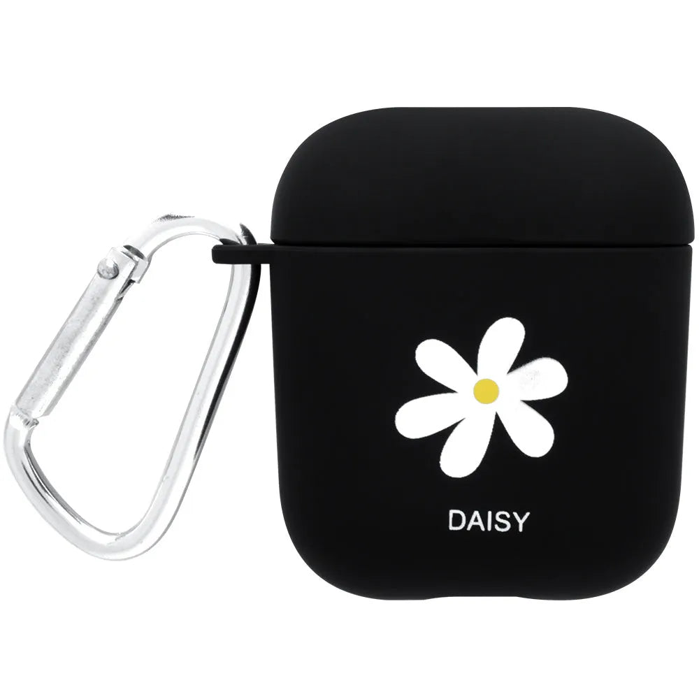 PC protective case cover for AirPods wireless earphones in black or pink with decorative styles