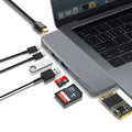 USB-C computer card reader conversion head for MacBook Pro with multiple ports and card slots