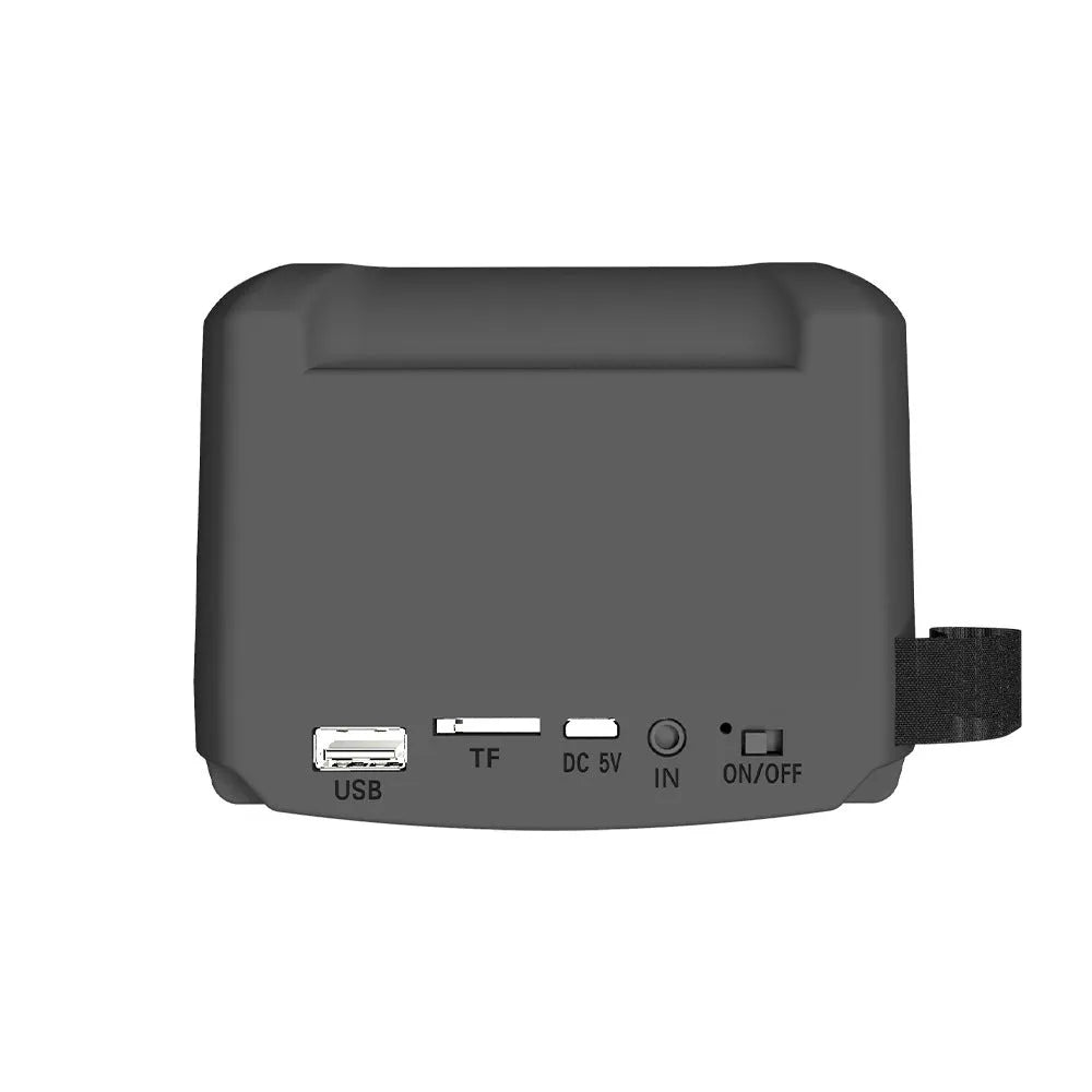 Compact portable Bluetooth speaker in colour 3107 with USB charging cable, showing dimensions of 110mm x 87mm x 137mm.