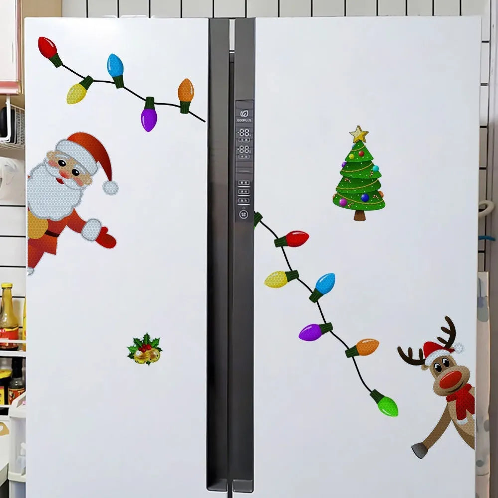 Cartoon Christmas elk reflective magnetic car decoration sticker medium size RFM025 colour
