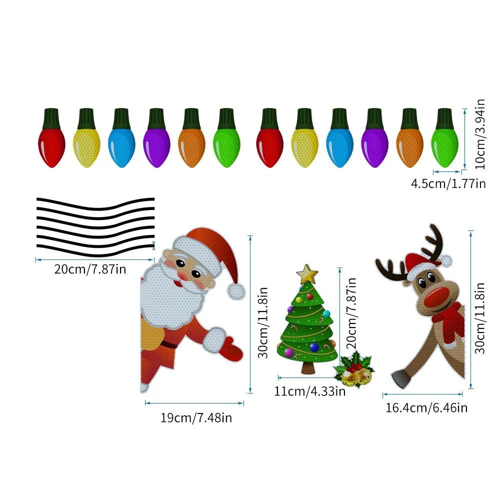 Cartoon Christmas elk reflective magnetic car decoration sticker medium size RFM025 colour