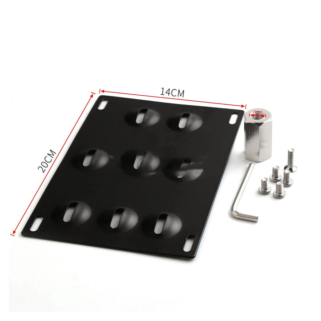 American licence plate frame trailer hook for car modification with metal plate and mounting hardware