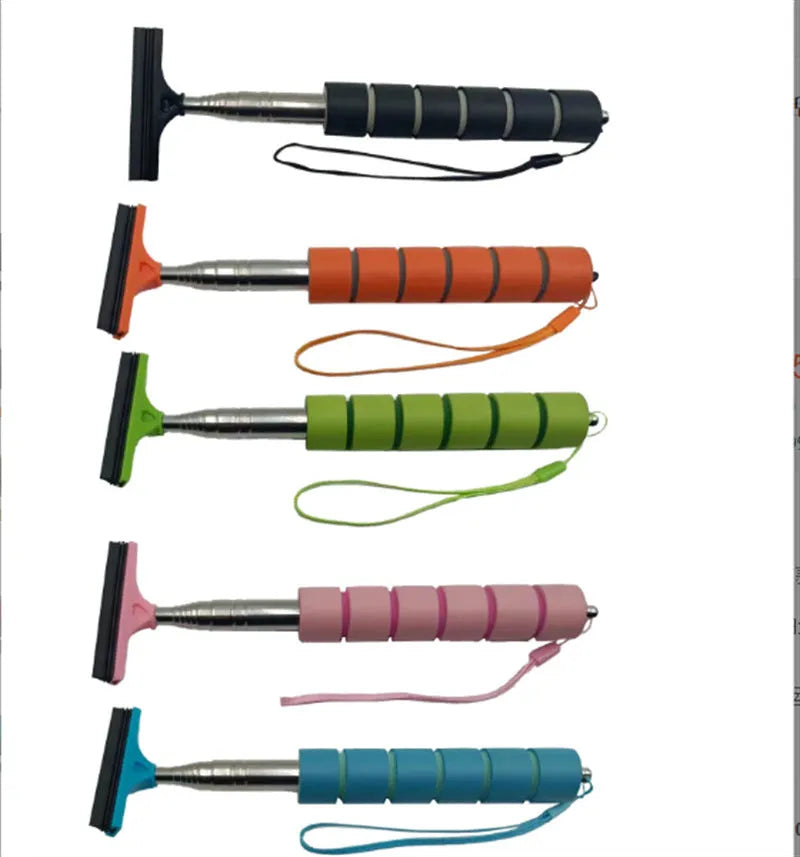 Stainless steel retractable wiper for car rearview mirror with extended arm