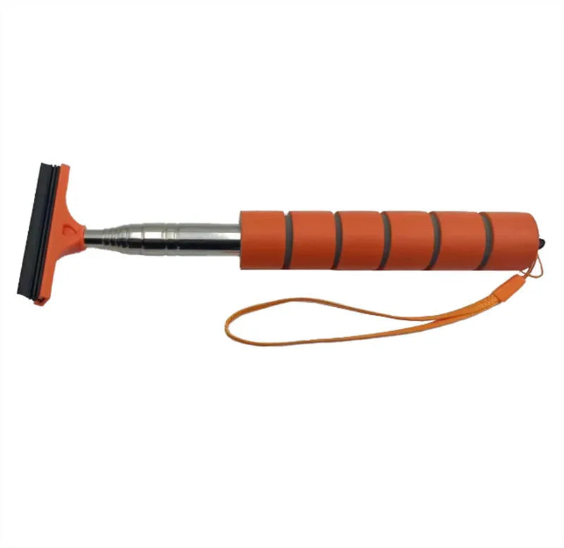Stainless steel retractable wiper for car rearview mirror with extended arm