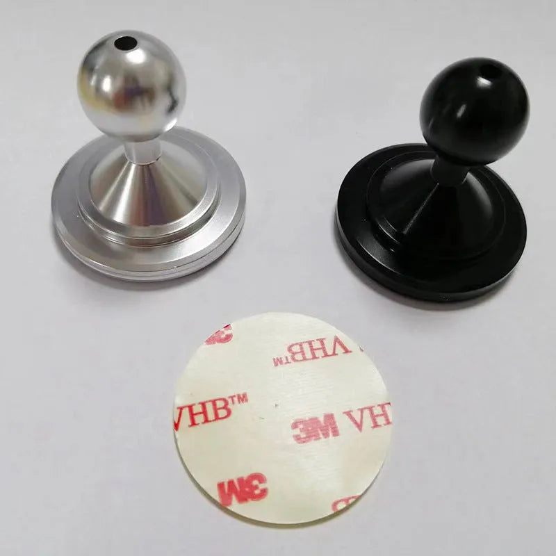Aluminium alloy universal dashboard mounting plate in silver and black colour options