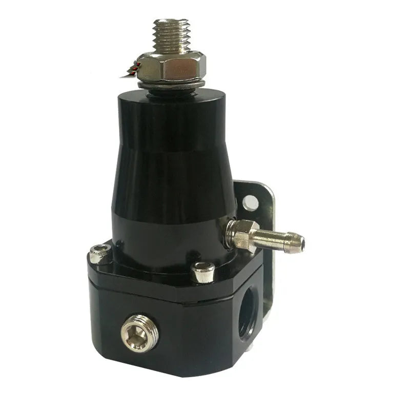 Black CNC aluminium universal fuel pressure regulator with pressure adjustment