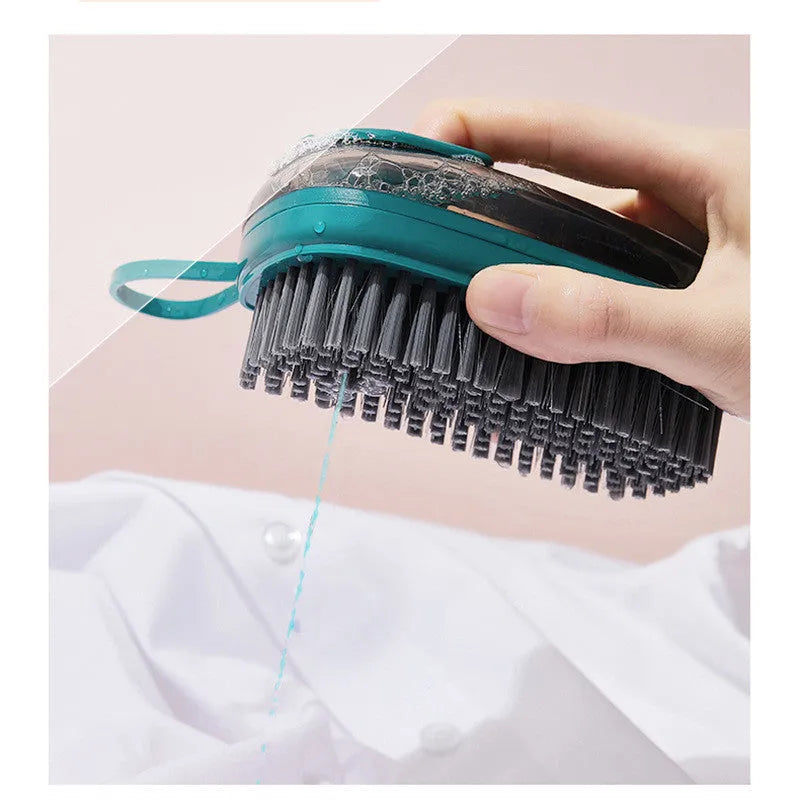 Blue automatic cleaning brush with soft bristles and a matching spare head on a white background.