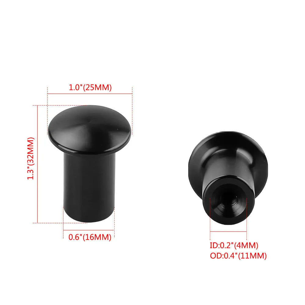 Aluminium alloy hydraulic handbrake release button cap in gold, silver, black, blue, and red colours.