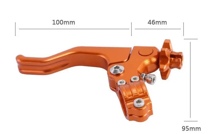 Aluminium alloy motorcycle clutch lever for two-finger operation in a choice of eight colours.