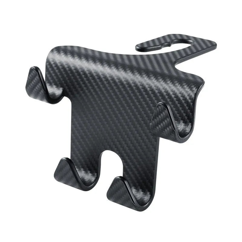 Black ABS car multifunction hook bracket with integrated mobile phone holder for rear seat storage