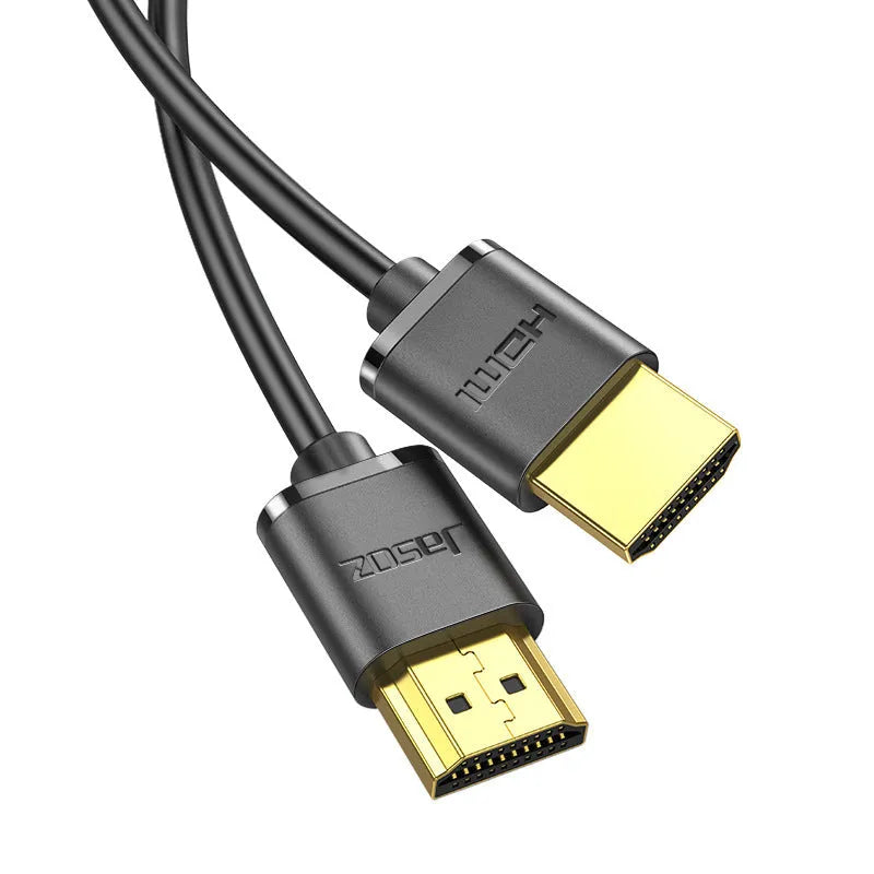 HDMI cable with gold-plated connectors available in multiple lengths for computer monitor connections
