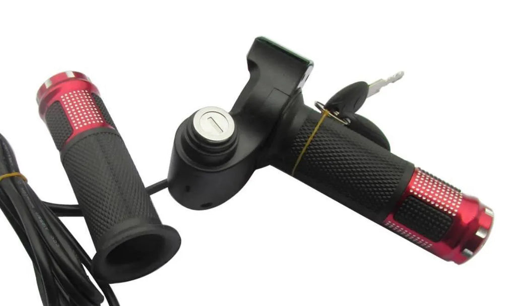 Electric scooter handlebar replacement grip in choice of colours with 5-core wiring connector visible.