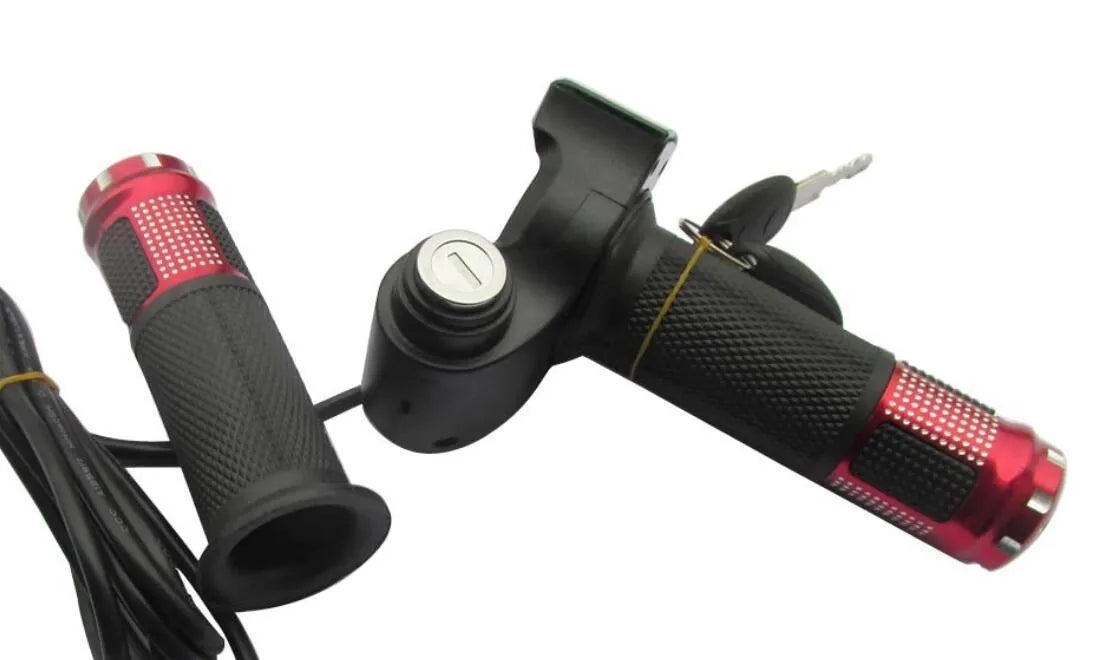 Electric scooter handlebar replacement grip in choice of colours with 5-core wiring connector visible.