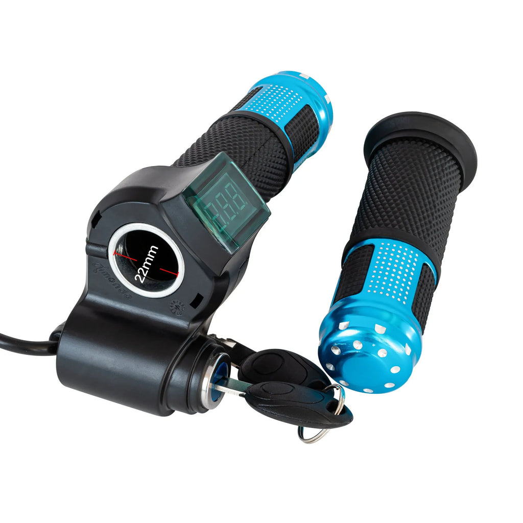 Electric scooter handlebar replacement grip in choice of colours with 5-core wiring connector visible.