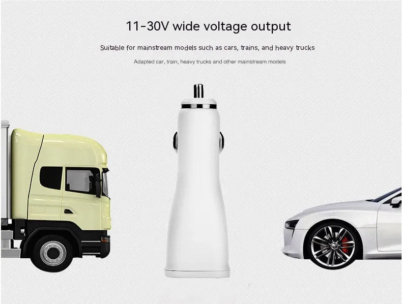 White QC2.0 fast charge single port USB car charger for vehicle use