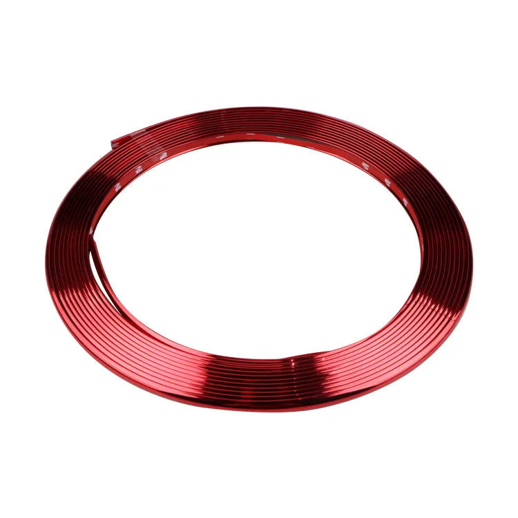 Electroplated purple PVC wheel hub protection strip on 8 metre roll for car wheel decoration