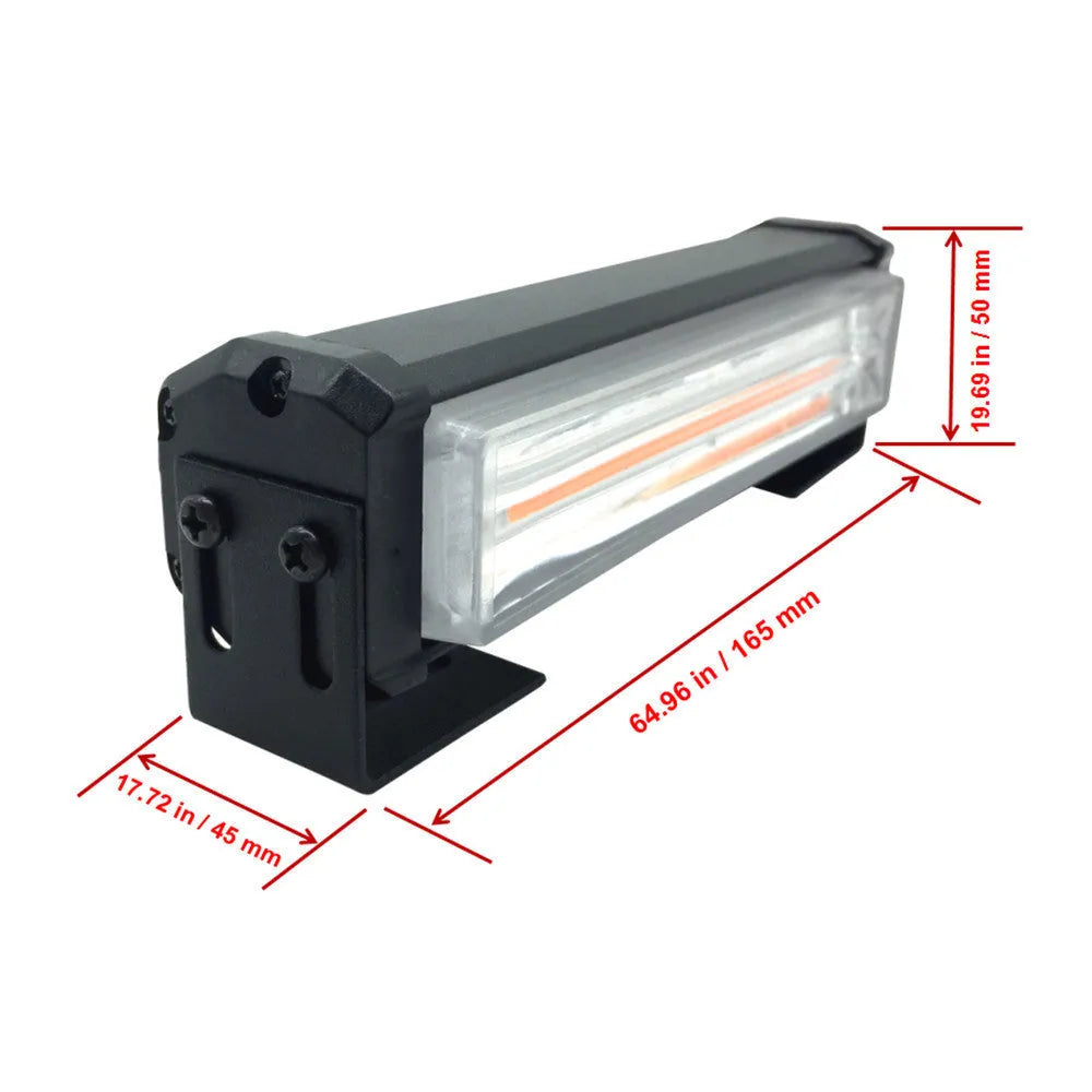 Yellow Model 208 automotive strobe warning light with aluminium alloy frame and clear lens.