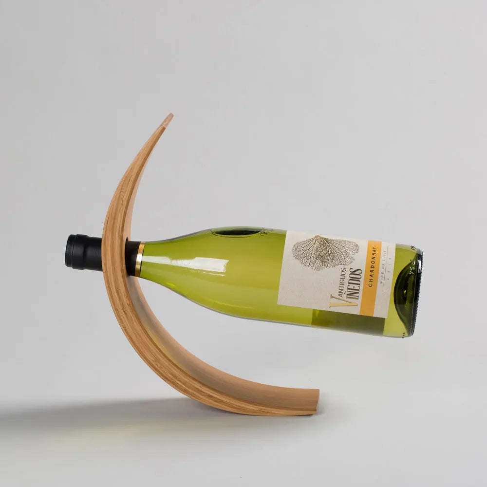 Bamboo wine bottle rack in straight or semicircle style with walnut wood option, simple modern bottle shelf