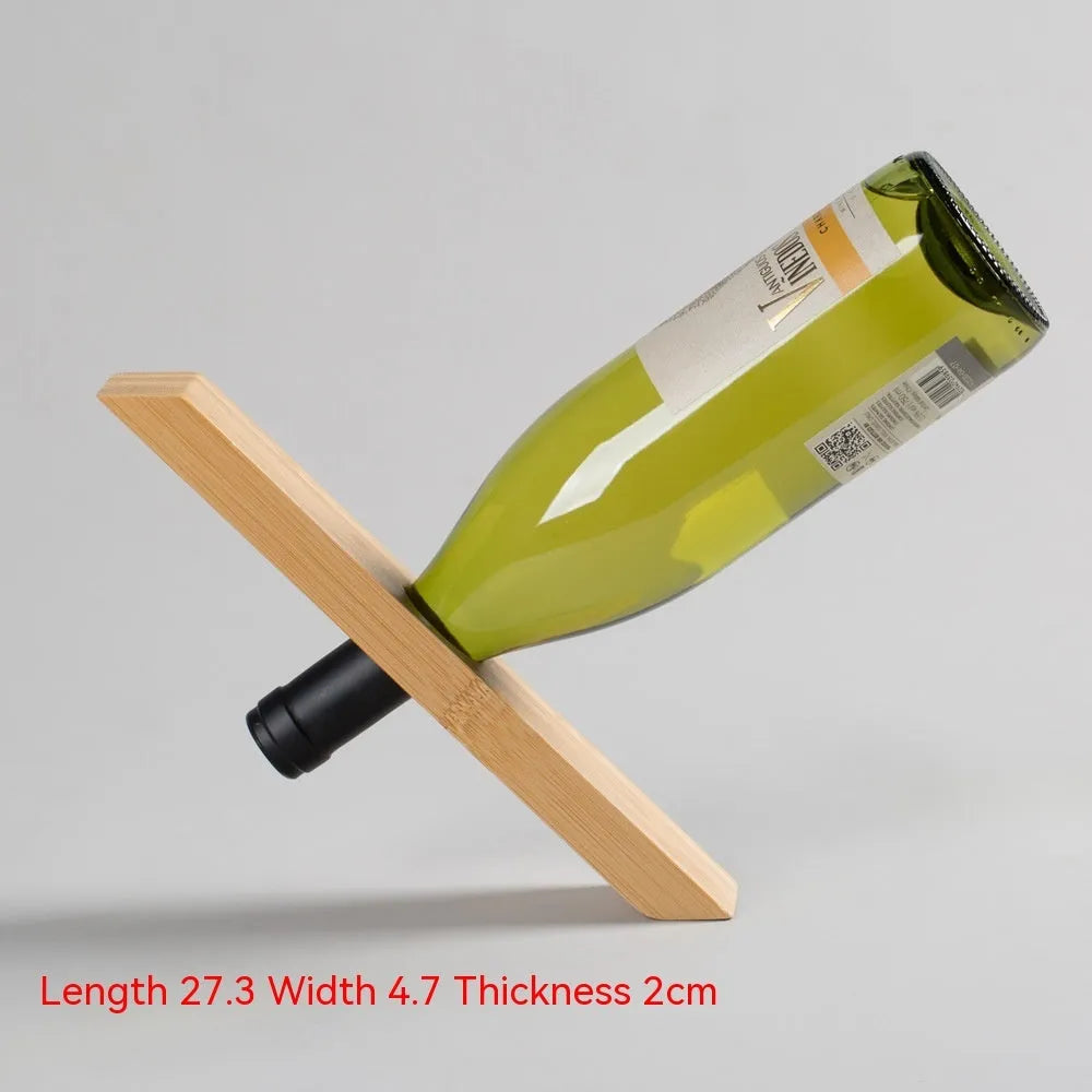 Bamboo wine bottle rack in straight or semicircle style with walnut wood option, simple modern bottle shelf