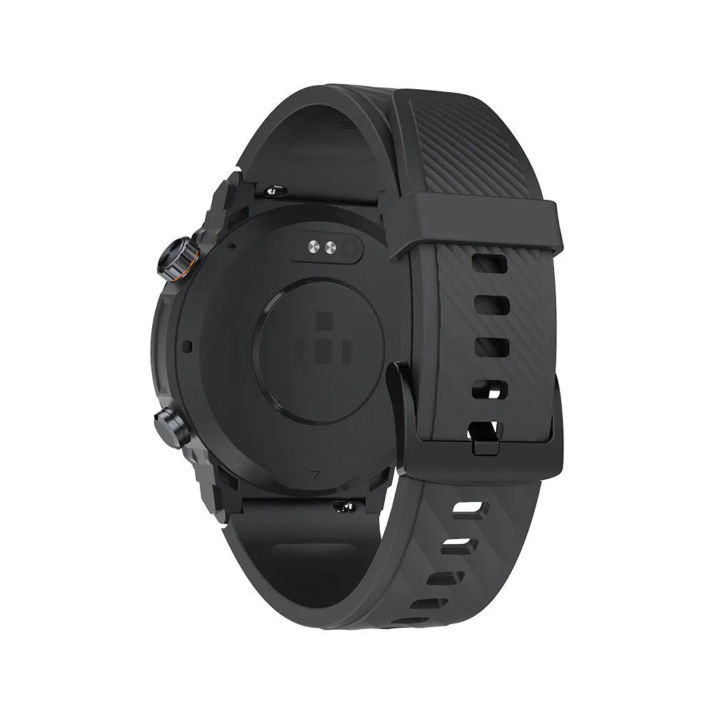 MG02 smart watch with Bluetooth calling on wrist, displaying health metrics on its TFT screen.