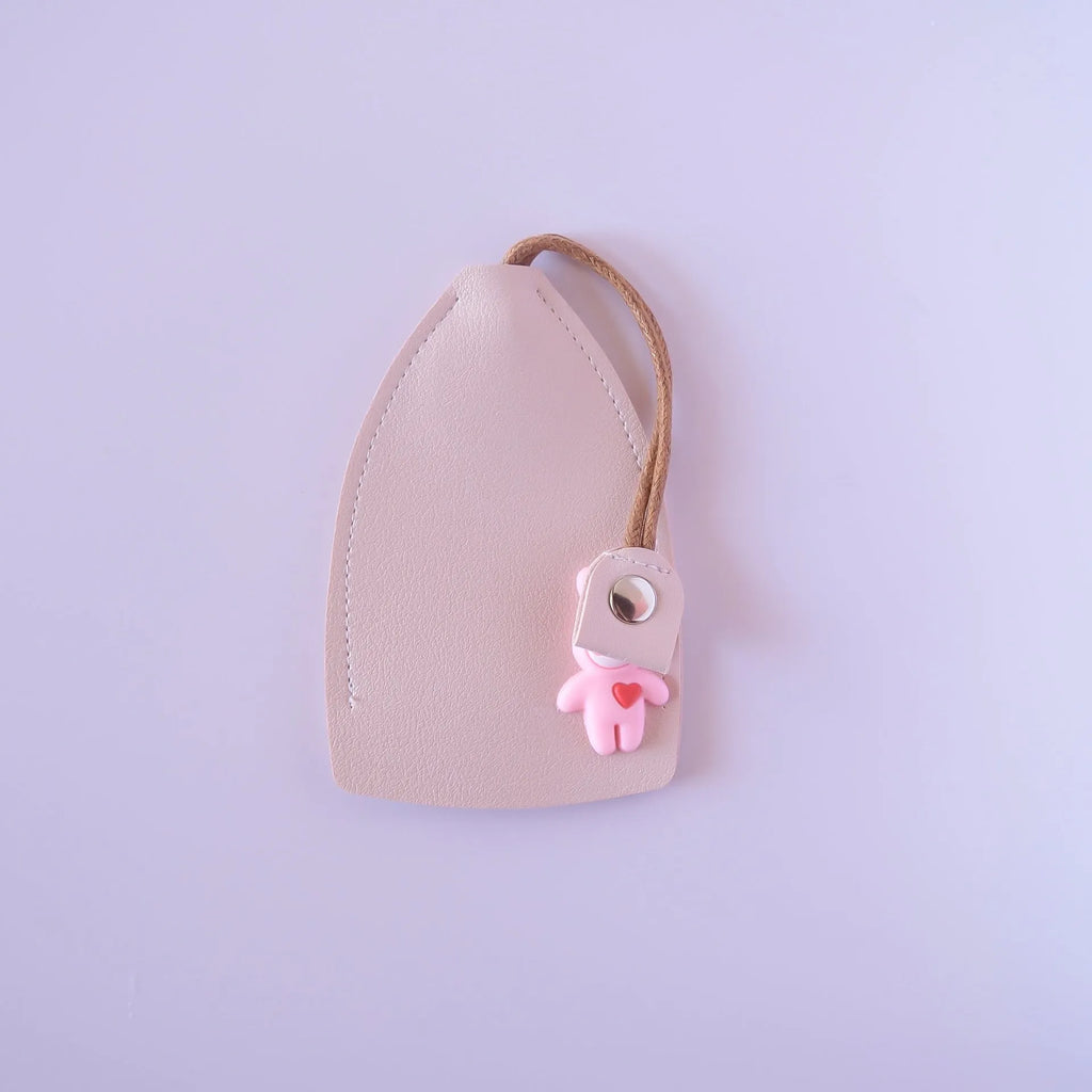 Large capacity pu leather car key case showing five colour options: black, wine red, sky blue, yellow, and pink