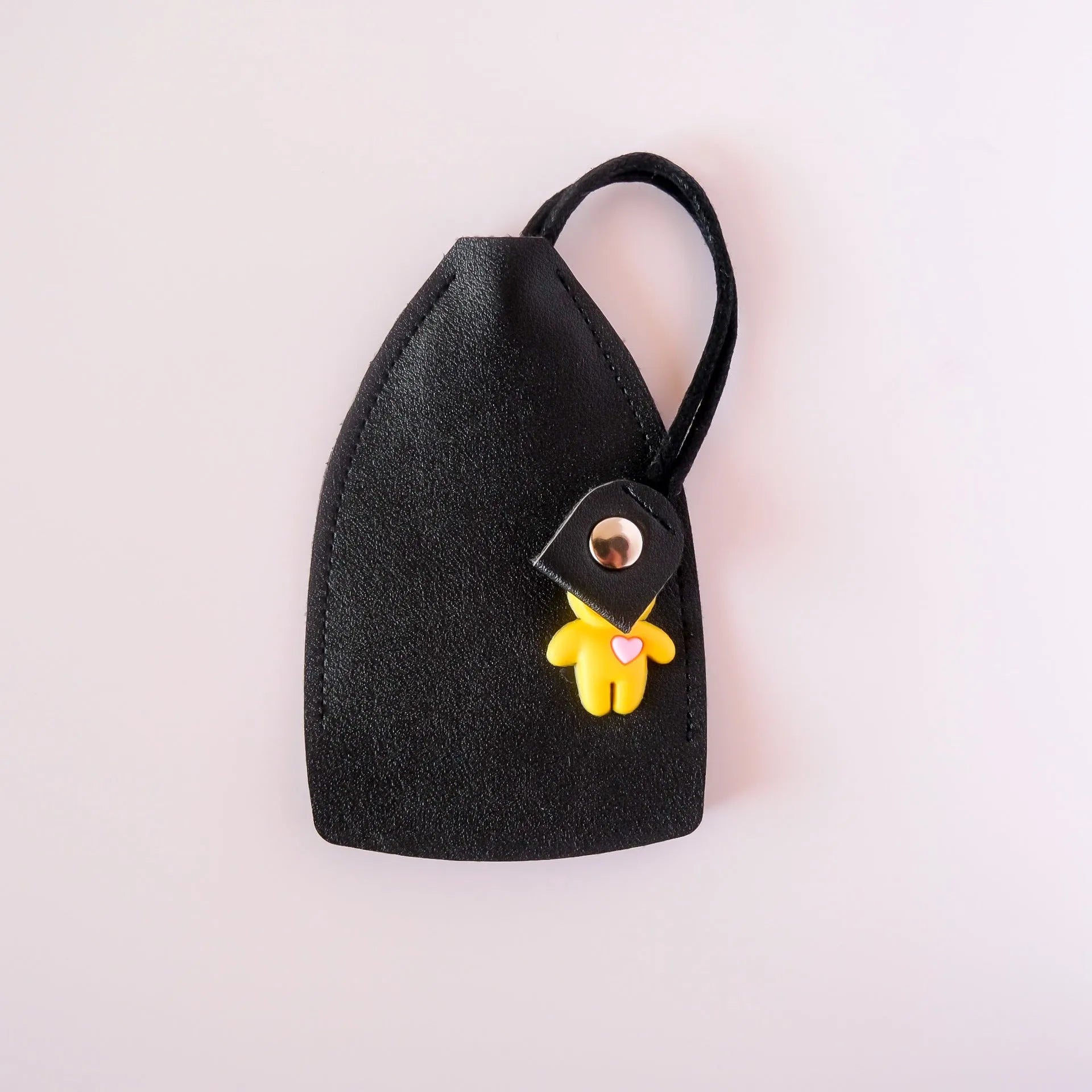 Large capacity pu leather car key case showing five colour options: black, wine red, sky blue, yellow, and pink