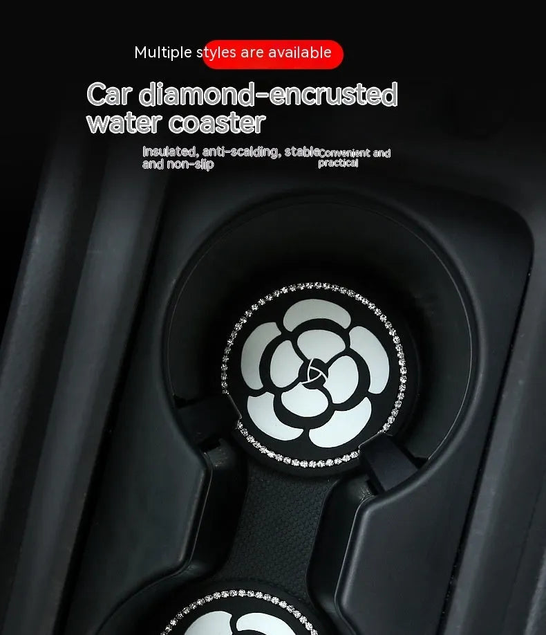 Universal car cup holder mat in PVC plastic with non-slip surface for drink protection