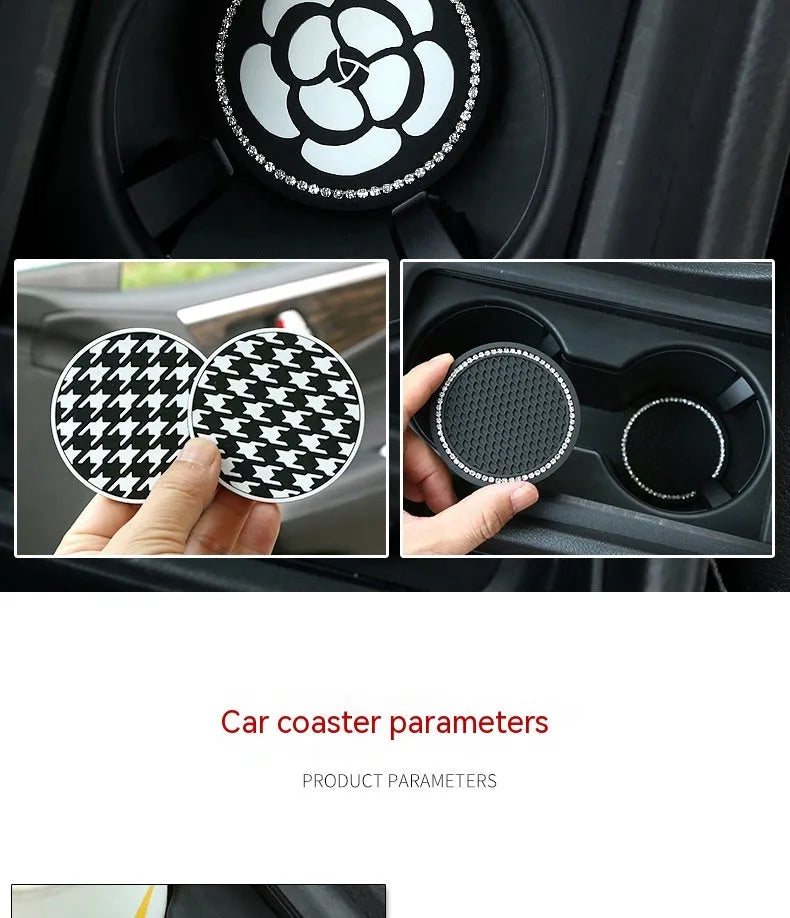 Universal car cup holder mat in PVC plastic with non-slip surface for drink protection