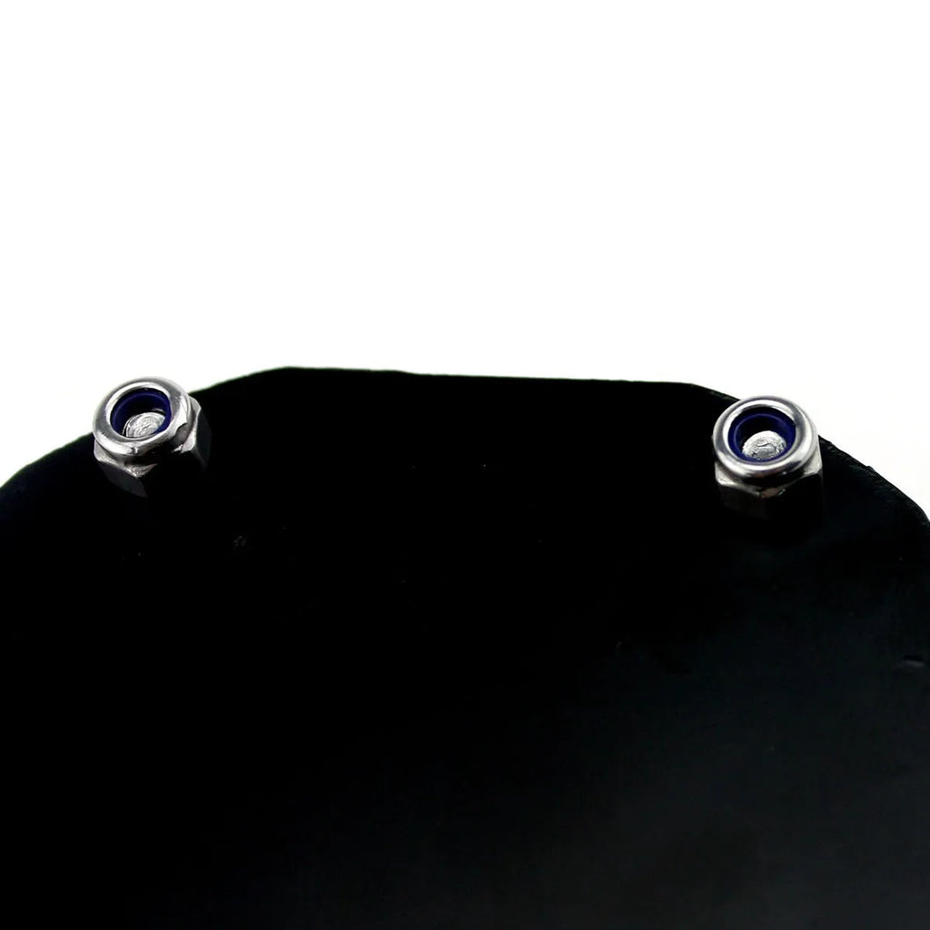 Black carbon fibre pattern motorcycle tax disc holder with anti-theft six-corner screw