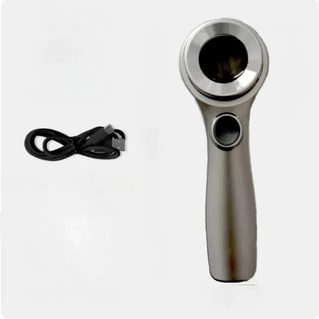 Black and silver magnifying glasses with optical glass lenses and LED illumination