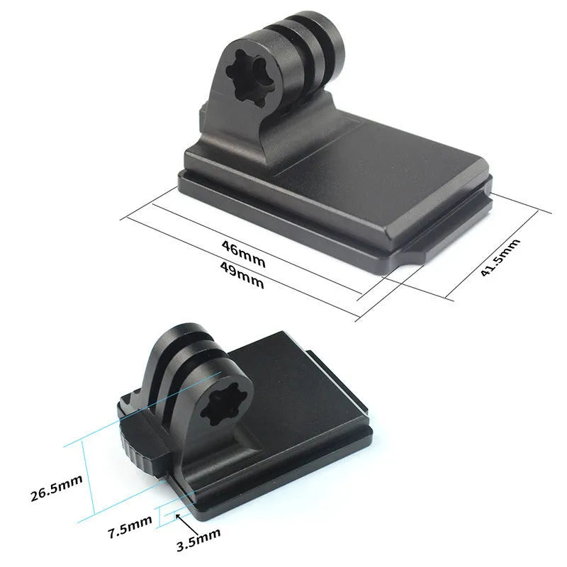 Black GoPro helmet holder extension rod bracket with quick-release mechanism for GoPro 3 and 4 cameras