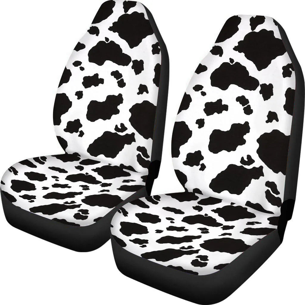Cow spot leopard print retro car seat cover two-piece set for front seats