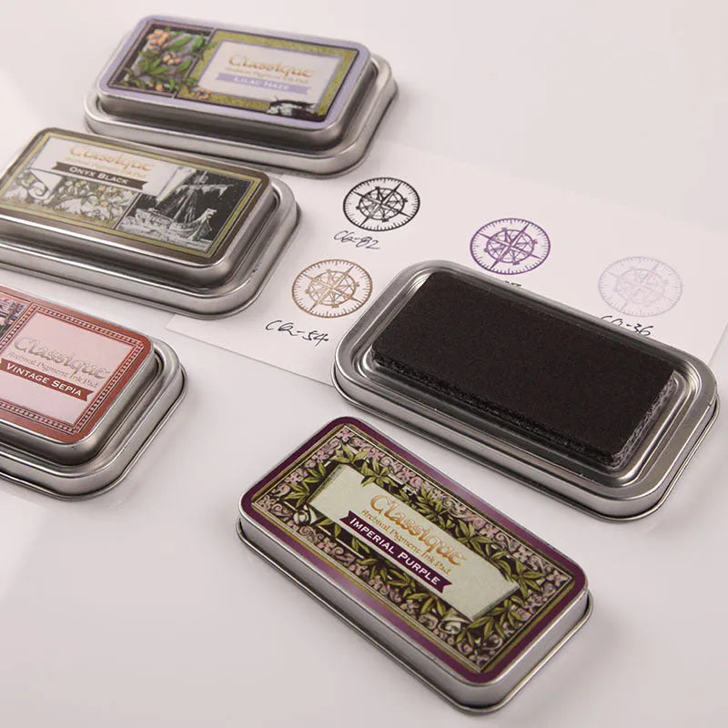 Rectangular notebook stamp pad with oily ink for DIY rubber stamp projects in five colour options