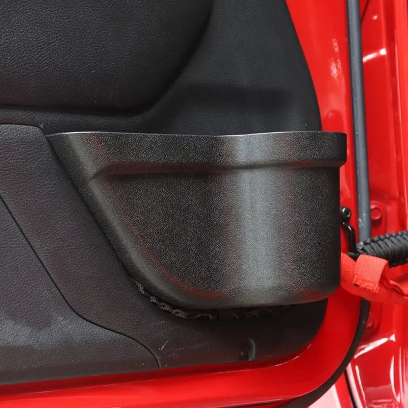 Black aluminium alloy car interior net pocket storage box pair for vehicle organisation