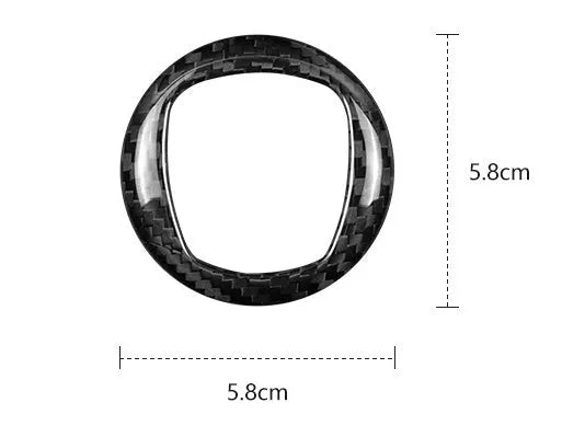 Car steering wheel cover dry carbon fibre decorative sticker frame black or red 280mm diameter