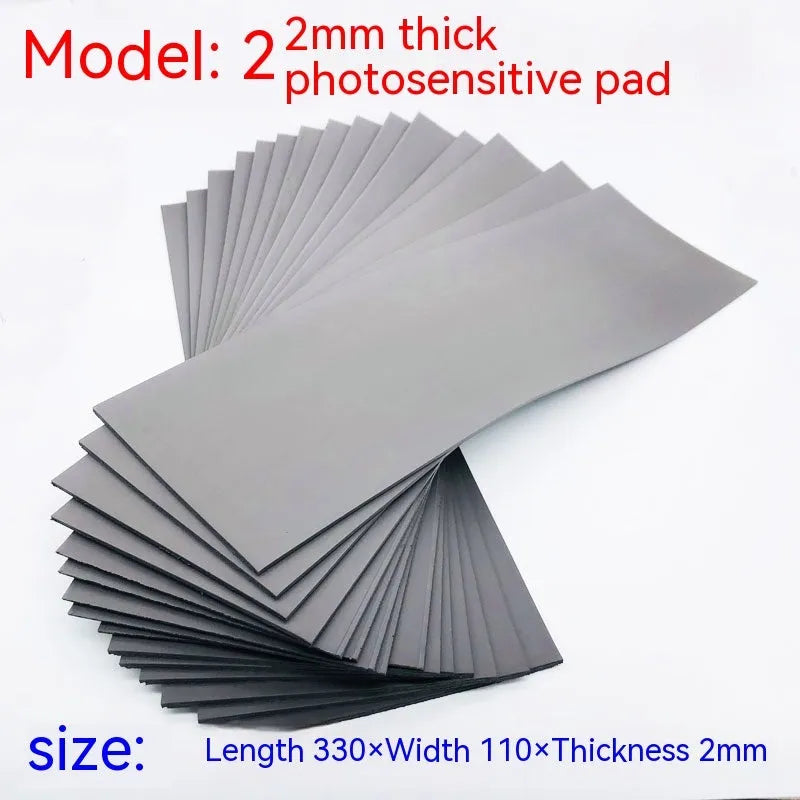 Black and grey plastic photosensitive seal mat for pottery and calligraphy with dimensions 330x110mm