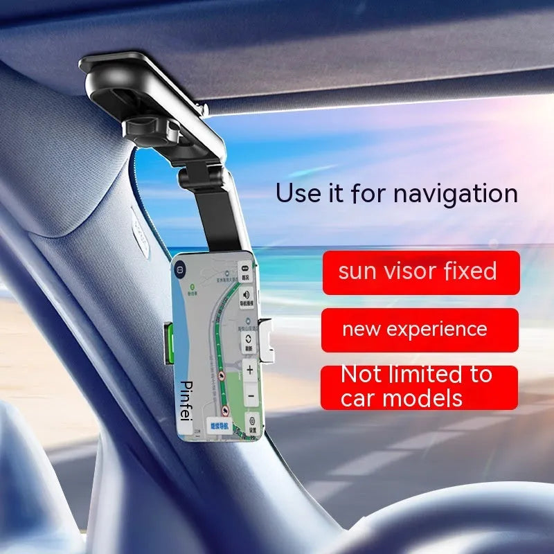 Car windscreen mobile phone bracket with clip stabiliser in black and grey colour option