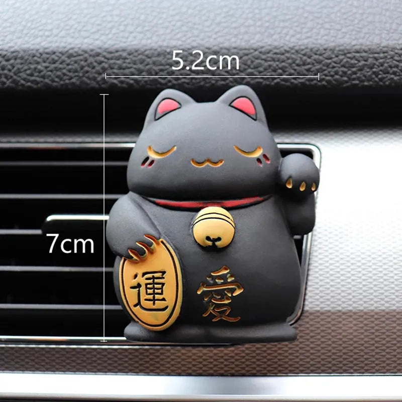 Black Cat and White Cat resin fortune cat car vent aromatherapy clip decoration