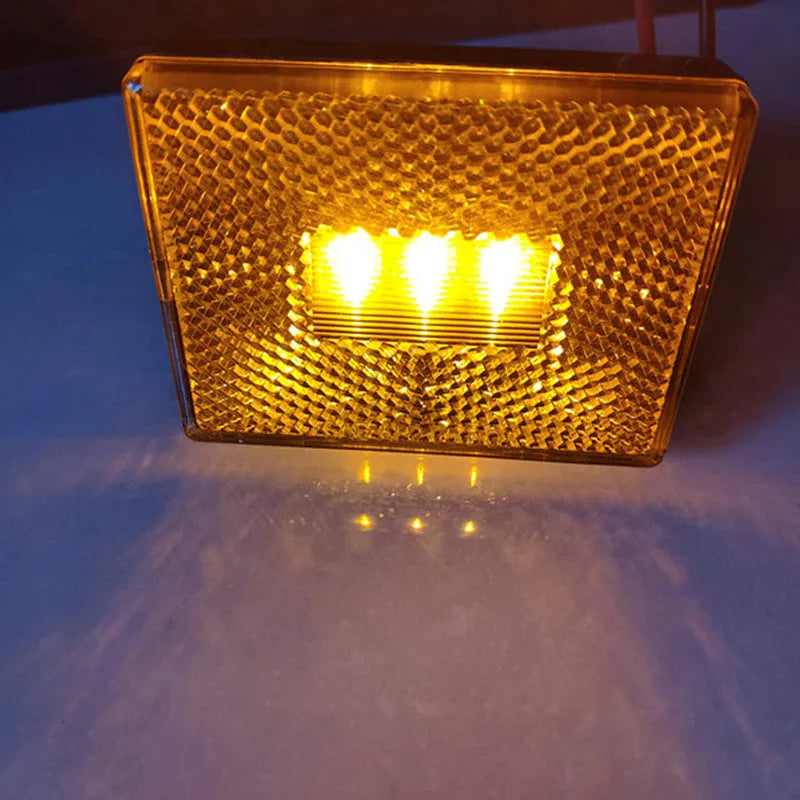 Red and yellow LED trailer side clearance lamp with 19cm wire